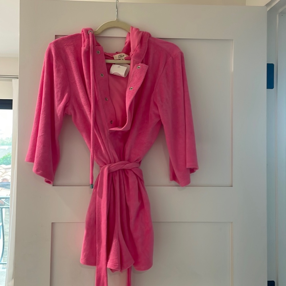 Pink terry cloth romper